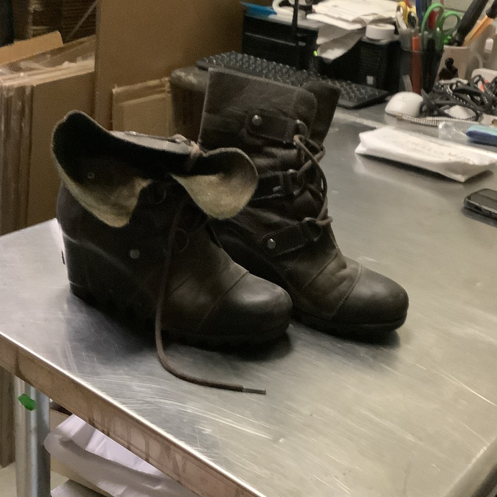 Sorel Dark Brown Wedge Boots